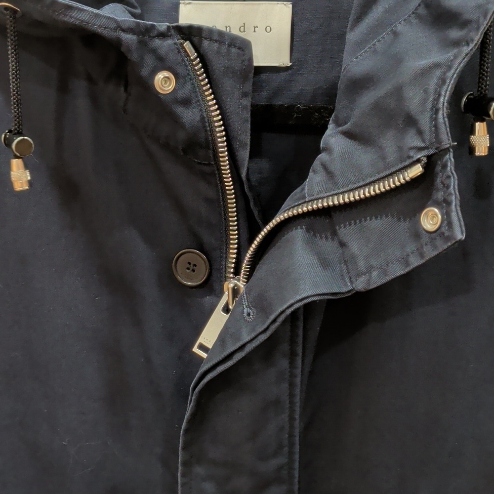 Sandro Men's Black Hooded Parka Jacket - Picture 5 of 12